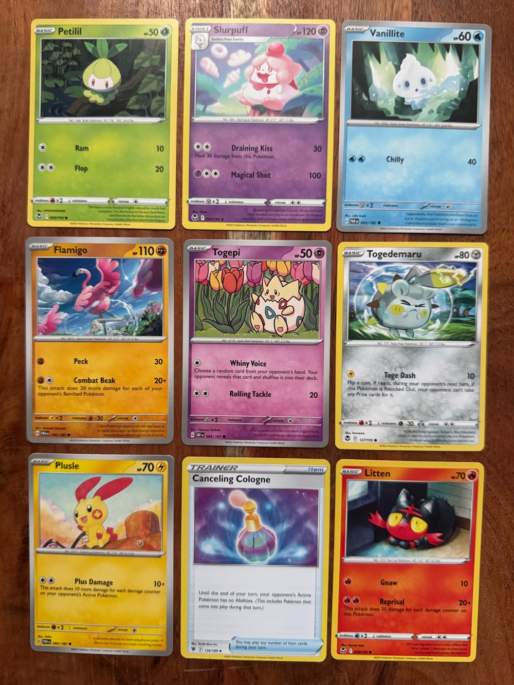 9 card Cute Pokemon Cards Lot Bundle